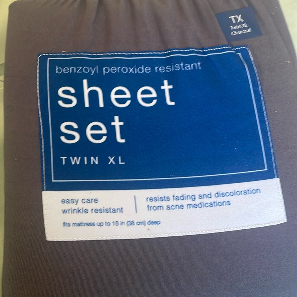 Twin XL Sheet Set. Charcoal